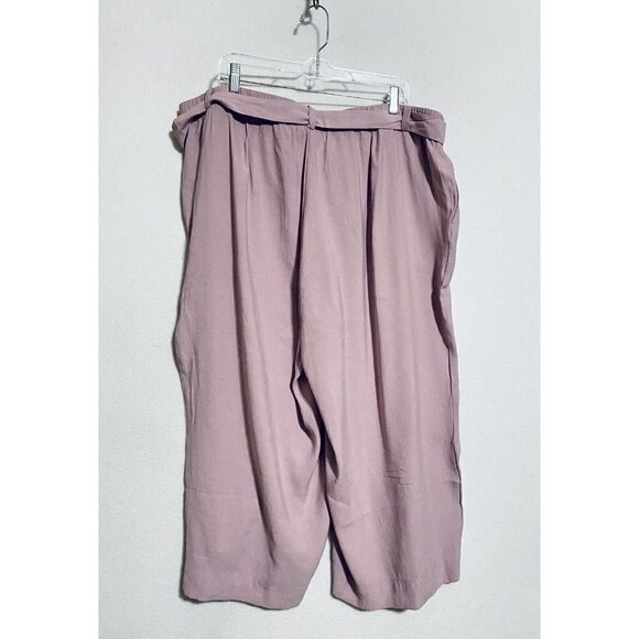 Christian Siriano for J Jill Womens 22 Silky Tie Waist Cropped Pockets Purple - Picture 5 of 10